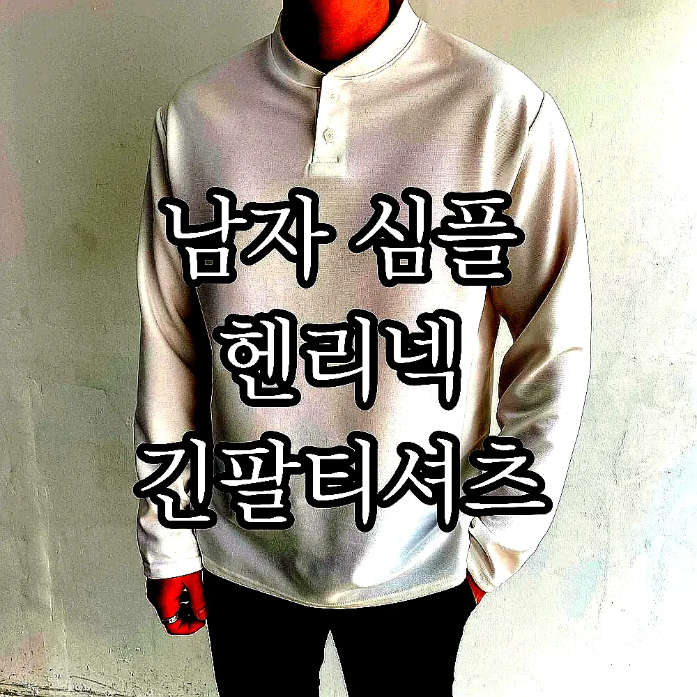 남자 심플 헨리넥 긴팔티셔츠 이미지 3